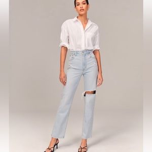 Abercrombie 90s Straight Ultra High Rise - Light Wash